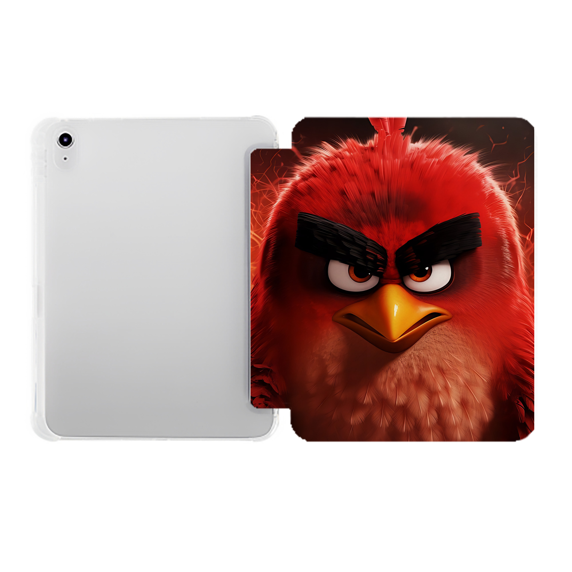 （画像用） Angry Birds アングリーバード IPad ケース ペン収納付き 三つ折りスタンド PUレザー×シリコン 対応機種9.5/10.5/10.9インチ